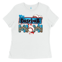 White baseball mimi with leopard Ladies Tee - Zillion Design Studio