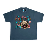 Midnight Navy life is better with a pug Urban Heavy Tee - Jasminsmagicworld