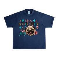 Navy life is better with a pug Urban Heavy Tee - Jasminsmagicworld