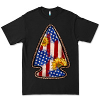 Black American flag sunflower arrowhead Premium Tee - Zillion Design Studio
