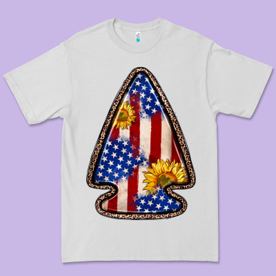 American Flag Sunflower Arrowhead Premium Tee Designed By Zillion Design Studio