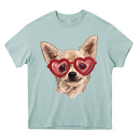 Arona Chihuahua dog with love glasses Heavy Core Tee - RanaPortraitStore