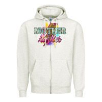 Oatmeal Heather mother hustler lightning bolt Zipper Hoodie - NancyCooperArtShop