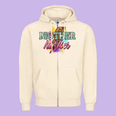 Mother Hustler Lightning Bolt Zipper Hoodie Designed By Nancycooperartshop