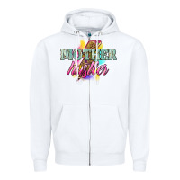 White mother hustler lightning bolt Zipper Hoodie - NancyCooperArtShop