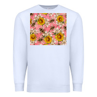White bees and flowers Premium Sweatshirt - Artiststas