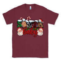 Burgundy santa baby with santa and christmas tree cake Classic Tee - AdoDesignShop