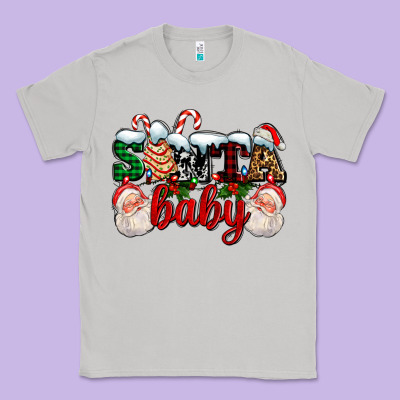 Santa Baby With Santa And Christmas Tree Cake Classic Tee Designed By Adodesignshop