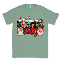 Sage santa baby with santa and christmas tree cake Classic Tee - AdoDesignShop