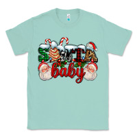 Seafoam santa baby with santa and christmas tree cake Classic Tee - AdoDesignShop