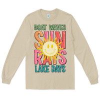 Mushroom boat waves sun rays lake days Long Sleeve Tee - JahusDesignShop