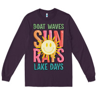Plum boat waves sun rays lake days Long Sleeve Tee - JahusDesignShop