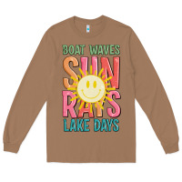 Toasted Coconut boat waves sun rays lake days Long Sleeve Tee - JahusDesignShop