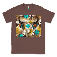 Chestnut cowhide leopard bull skull gemstone Classic Tee - NancyCooperArtShop