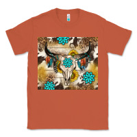 Copper cowhide leopard bull skull gemstone Classic Tee - NancyCooperArtShop