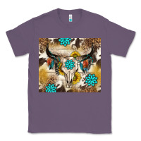 Lavender cowhide leopard bull skull gemstone Classic Tee - NancyCooperArtShop