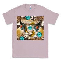 Lilac cowhide leopard bull skull gemstone Classic Tee - NancyCooperArtShop