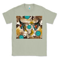 Matcha cowhide leopard bull skull gemstone Classic Tee - NancyCooperArtShop