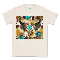 Natural cowhide leopard bull skull gemstone Classic Tee - NancyCooperArtShop