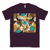 Plum cowhide leopard bull skull gemstone Classic Tee - NancyCooperArtShop