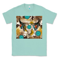Seafoam cowhide leopard bull skull gemstone Classic Tee - NancyCooperArtShop