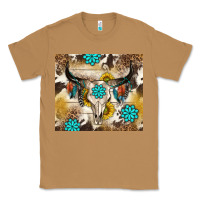 Toasted Coconut cowhide leopard bull skull gemstone Classic Tee - NancyCooperArtShop