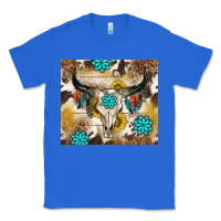 True Royal cowhide leopard bull skull gemstone Classic Tee - NancyCooperArtShop