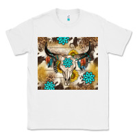 White cowhide leopard bull skull gemstone Classic Tee - NancyCooperArtShop