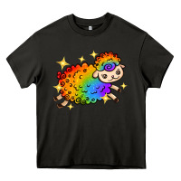 Asphalt rainbow sheep with star Heavy Core Tee - texasbilliewilder