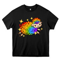 Black rainbow sheep with star Heavy Core Tee - texasbilliewilder