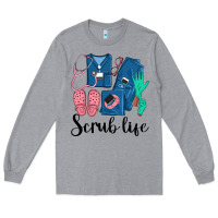 Heather Grey Scrub Life Nurse Long Sleeve Tee - LillyAllenDesigns