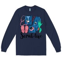 Navy Scrub Life Nurse Long Sleeve Tee - LillyAllenDesigns