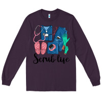 Plum Scrub Life Nurse Long Sleeve Tee - LillyAllenDesigns