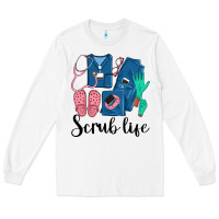 White Scrub Life Nurse Long Sleeve Tee - LillyAllenDesigns