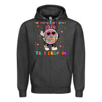 Charcoal Heather the party don t start til i drop in Zipper Hoodie - MaliasSmallBusiness