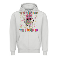 Dove Grey the party don t start til i drop in Zipper Hoodie - MaliasSmallBusiness