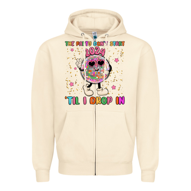 The Party Don T Start Til I Drop In Zipper Hoodie by MaliasSmallBusiness | Teevron
