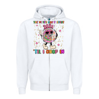 White the party don t start til i drop in Zipper Hoodie - MaliasSmallBusiness