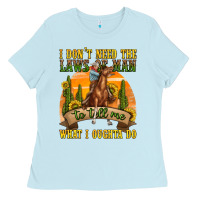 Baby Blue western rodeo Ladies Tee - texasbilliewilder