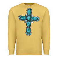 Antique Gold western Gemstone cross Premium Sweatshirt - Artiststas