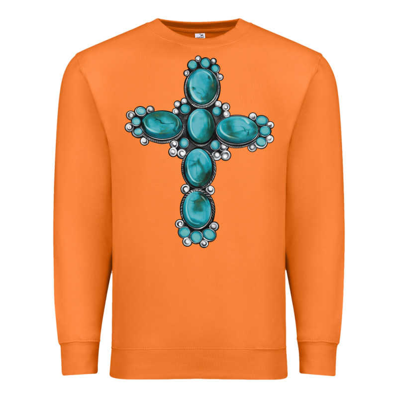 Western Gemstone Cross Premium Sweatshirt by Artiststas | Teevron