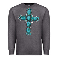 Charcoal Heather western Gemstone cross Premium Sweatshirt - Artiststas