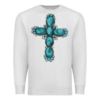 Oatmeal Heather western Gemstone cross Premium Sweatshirt - Artiststas
