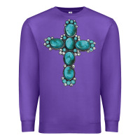 Purple western Gemstone cross Premium Sweatshirt - Artiststas