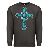 Smoke western Gemstone cross Premium Sweatshirt - Artiststas