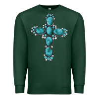 Sports Green western Gemstone cross Premium Sweatshirt - Artiststas