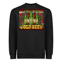 Black cold beer with beer bottles Heavyweight Sweatshirt - AdoDesignShop