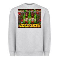 Heather Grey cold beer with beer bottles Heavyweight Sweatshirt - AdoDesignShop