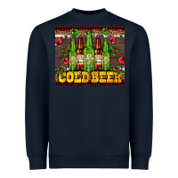 Navy cold beer with beer bottles Heavyweight Sweatshirt - AdoDesignShop