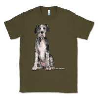 Army Green Great Dane Dog Classic Tee - LillyAllenDesigns